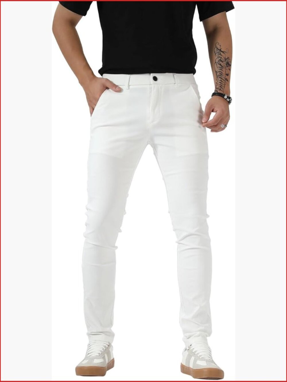 Skinny Fit Dress Pants Chino Stretch Trouser